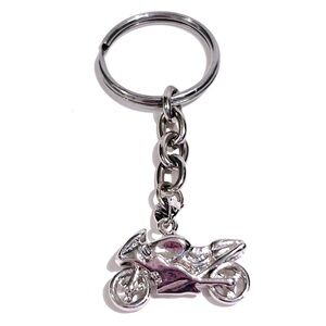 Motorcycle Pendant Charm Keychain Silver Bike Biker Mens Fathers Day Dad Husband